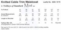 Knitting Pattern - Twilleys 9179 - Mist DK - Waistcoat